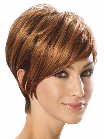 Xiu Zhi Mei Hot Sale 8inch Bright Brown African American Short Wigs For Black Women Heat Resistant Synthetic Hair With Inclined Bangs