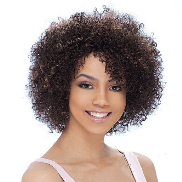 Xiu Zhi Mei Afro Kinky Curly Wigs for Black Women Brown Wigs Harajuku Wig Drag Queen Heat Resistant Synthetic Wigs Melanie Martine