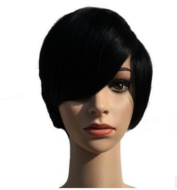 Xiu Zhi Mei hot short cut wig simulation human hair short cut silky straight wigs with bangs in stock