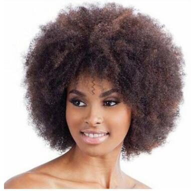 Xiu Zhi Mei Short Hair Afro Kinky Curly Wig High Density Temperature Synthetic Wigs for Women Mixed Brown Glueless Cosplay Fake Hair