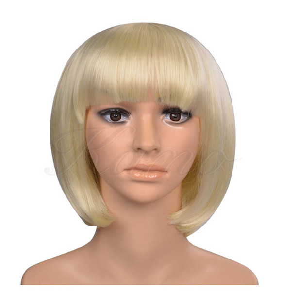 WoodFestival women short bob wig heat resistant fiber hair wigs blonde natural cheap wig fashion ladies straight wig synthetic