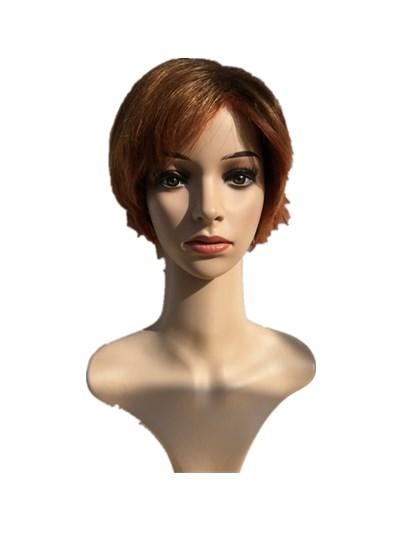 Foreign trade maroon fluffy short straight hair fiber hair woman wig women's makeup makeup headgear Fashion hairstyle