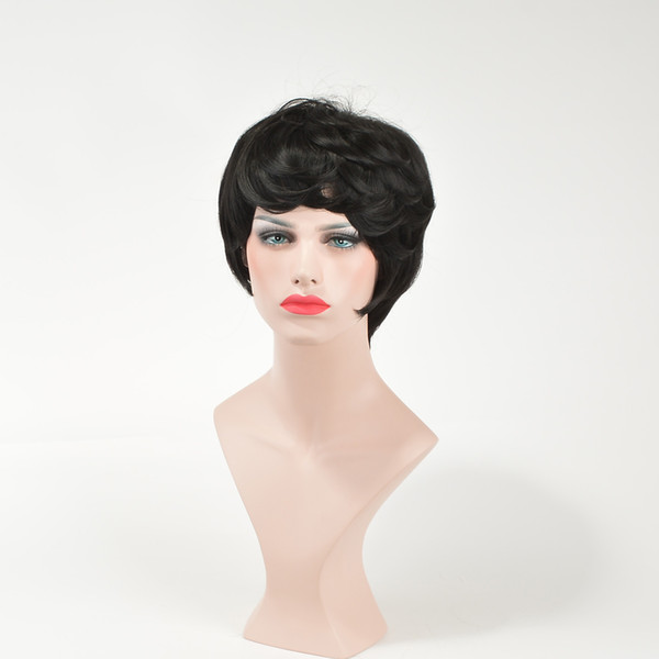 High quality Short Black Wigs Women Natural Straight Synthetic Wigs For Women Heat Resistant Female Hair Pieces