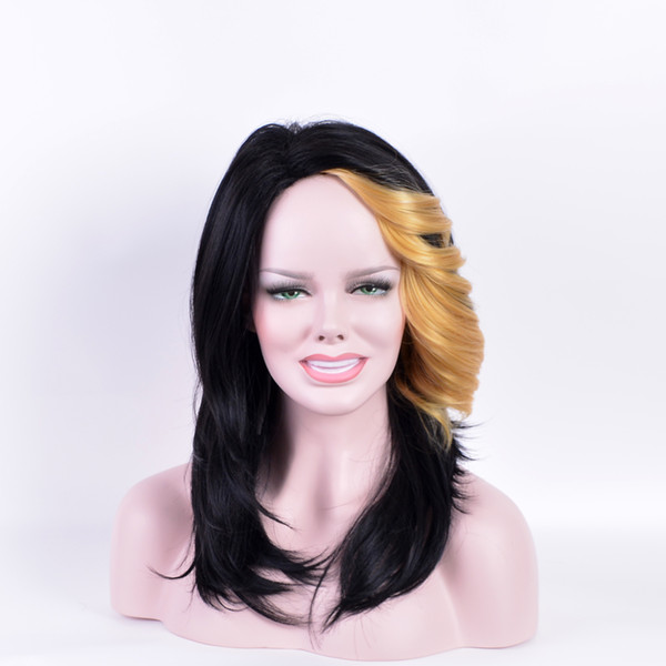 Sell like hot cakesEuropean and American fashion wig mixed color hair cosplay beautiful ladies synthetic fiber wig