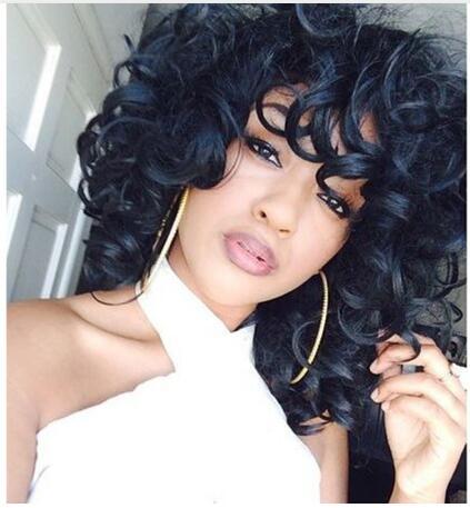 Fashion Afro Cosplay Wig Deep Wave Short BOB Black Brown Synthetic Wigs Wavy Curly Natural Hair Perucas for Black Women