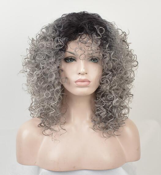 Synthetic Short Grey Afro Kinky Curly Wigs For Women Black Silver African American Natural False Hair Gray Bob Wig Beyond Beauty