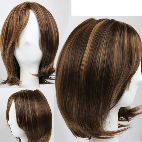 Short Brown Synthetic Wigs for Black Women High temperature fiber Synthetic Hair Women's Cosplay/Party Wig Men Wig Wholesale Hair