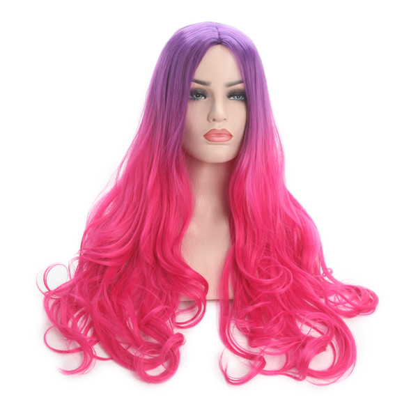 Long Body Wave Wigs Fashion Color Synthetic Wigs 28 Inches Synthetic Hair