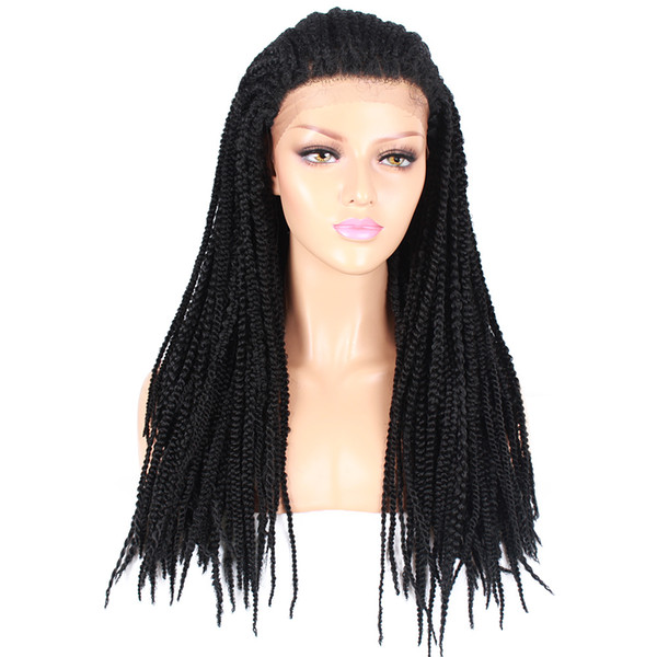 new style two colored synthetic micro braiding hair synthetic lace front wigs