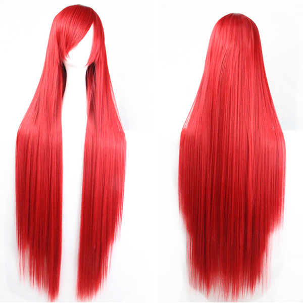 RiBase Hair 100Cm Straight Sexy Long Hair Heat Resistant Synthetic Hair Cosplay Wig Female Party Wig