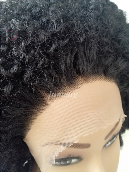 synthetic hair High Temperature Fiber Afro Kinky curly women wigs lace front wig