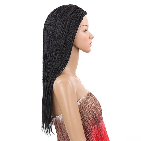 Micro Braid Lace Wigs Hair Wigs 3x Braided Lace Front wig 22inch box braids black synthetic Straight Lace Front wigs for black women