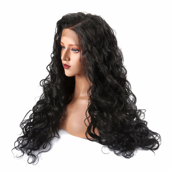 Long Curly Synthetic Wigs With Baby Hair Glueless 180 Heavy Density Heat Resistant Synthetic Lace Front Wig Long For Black Women