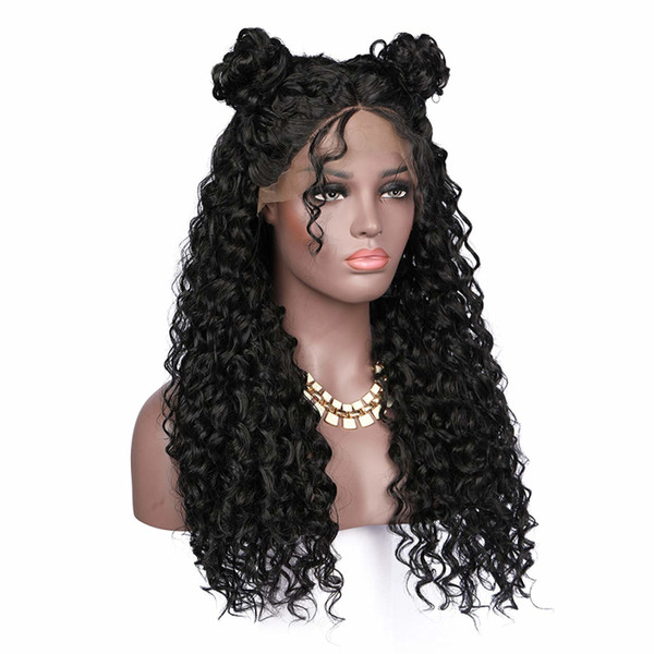 Cheap Curly Synthetic Lace Front Wigs For Black Women Glueless Heat Resistant Fiber Hair Curly Synthetic Wig With Baby Hair