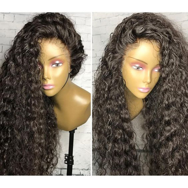 Curly Synthetic Lace Front Wigs For African American Women Glueless Heat Resistant Fiber Front Lace Long Curly Synthetic Wig With Baby Hair