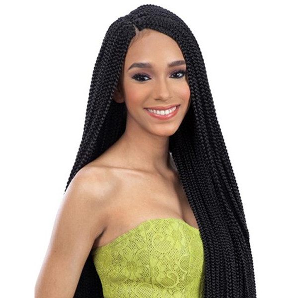 Lace Front Braided Wigs For Black Women Synthetic Heat Resistant Fiber Hair Glueless Synthetic Lacefront Braids Wig Baby Hair