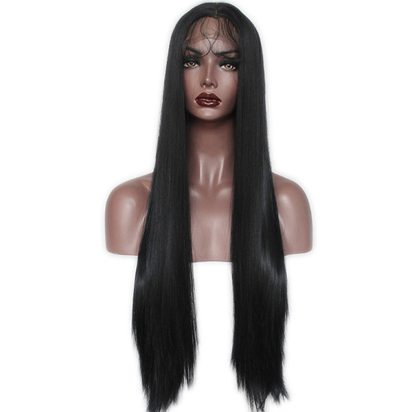 30 Inch Synthetic Lace Front Wig For Black Women Heat Resistant Fiber Hair Hand Tied Long Synthetic Wigs With Baby Hair