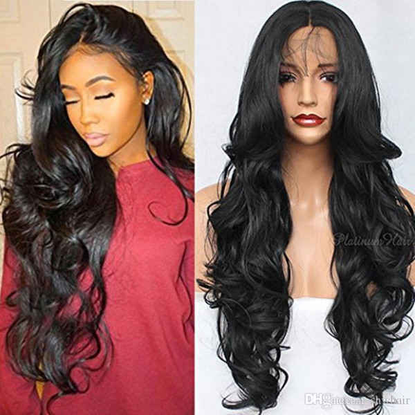 Heat Resistant Synthetic Lace Front Wig For African American High Temperature Fiber Hair Natural Wave Glueless Synthetic Lacefront Wigs