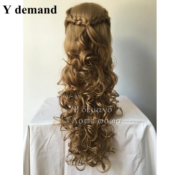 High quality Movie Princess Cinderella Wig Long Curly Ash Blonde Anime Cosplay Wig For Women Party Costume Wig Popular