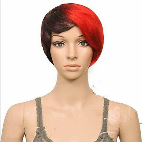 Pixie Short Hot New Stylish Ombre Straight Multi -Color Ladies Fashion Sexy Party Cosplay Synthetic Hair Wigs/Wig In Stock