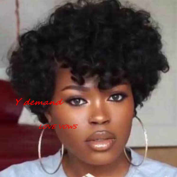 Fashion Short African American Wigs Fiber Afro Curly Wavy Wigs Synthetic Full Wigs For Black Women In Stock Wholesale Y demand