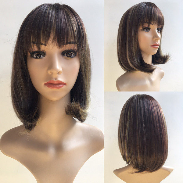 Fashion New Short Haircuts Brown Bob Kanekalon Celebrity Wig Wholesale Women Wig Hair For Women In Stock