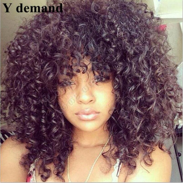 Fashion Synthetic Curly Hair Rihanna Wigs Black Afro Kinky Curly Wigs Short Wig for Black Women High Temperature Fiber