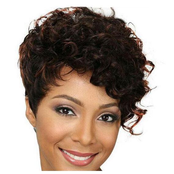 Fashion Peruca Curta Short Wigs for black women Afro Kinky Curly pelucas pelo natural None Lace pixie cuts wig In Stock