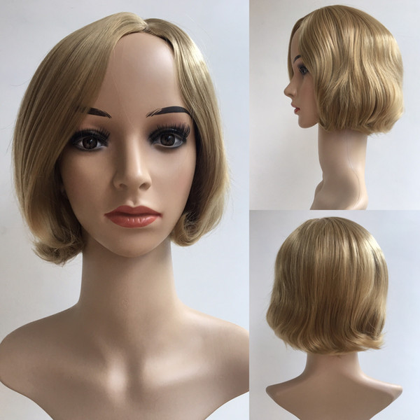 Classic Blond Fashion Handsome Boy/Girl Short Wig Straight Hair Heat Resistant Wigs Full Capless wigs Fashion Personality