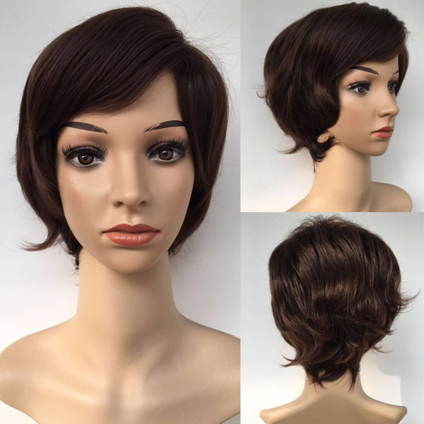 Fashion Sexy Short Dark Brown Bob Wig High Quality Classical Style Wig Straight Synthetic Hair Full Wigs Celebrity Wig Wholesale