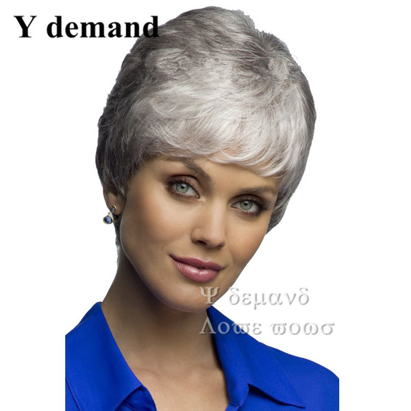 Fashion Fluffy Cosplay Wigs White Short Heat Resistant African American Straight Synthetic Wig Modern Cheap Wigs