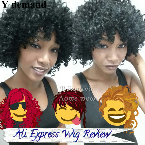 Hot Simulation Brazilian Like Human Hair Natural Black / Brown Full Wigs Kinky Curly Wigs For Black Women Y demand