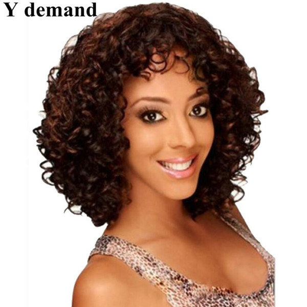 Fashion Brown BOB Short African American Wigs Kinky Curly Synthetic Wig Synthetic Wigs Afro Wigs For Black Women Top Y demand