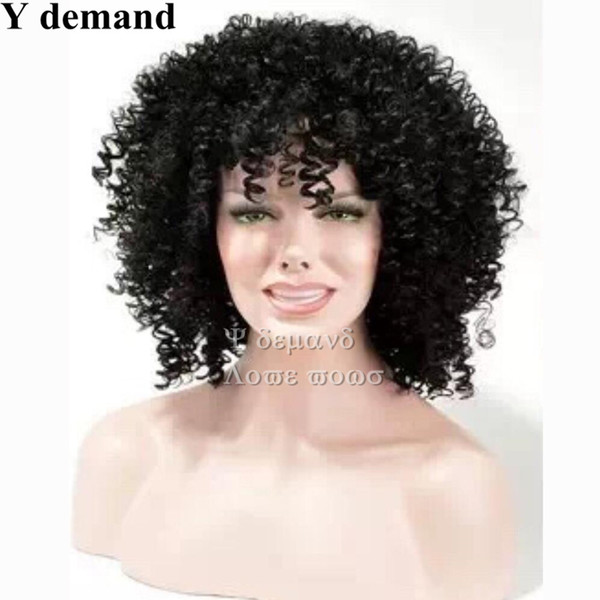 Hot selling Bob Kinky Curly Wig Simulation LIke Human Hair Kinky Curly Full Wigs Y demand