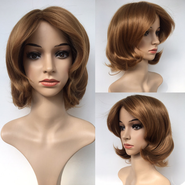 Pixie Cut Wig Short Weave Fashion Brown Hair Synthetic Full Afro Wigs For Black Women In Stock