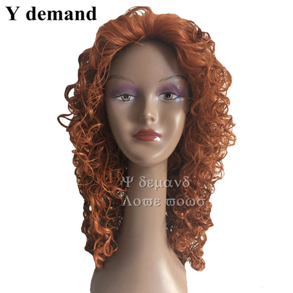 MERIDA Cosplay Wig Women's Synthetic Hair Long Orange Curly Anime Movie Brave Factory Direct Halloween Anime Wigs