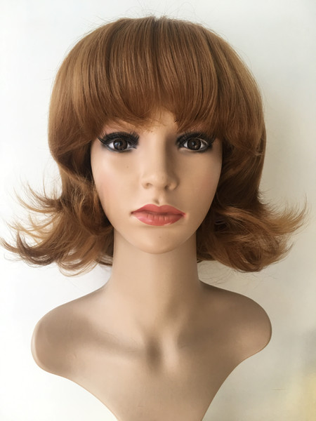 cheap Hair black wig ,Brown bob Short Synthetic hair Wig for women in stock 