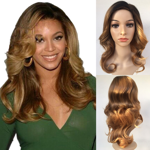 Fashion Long Ombre Blonde African American Wigs Weave Wigs Synthetic Full Wigs For Black Women Y demand