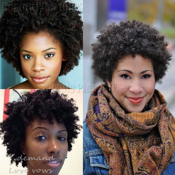 Short Brazilian Black Hair Afro Kinky Curly Like Human Hair Wigs for Black Women Glueless None Lace Synthetic Wig