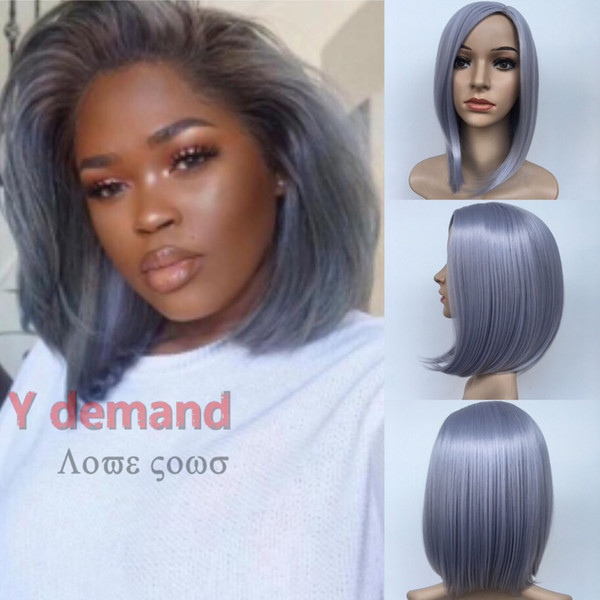 Y-D 3 Colors Black Short Straight Wigs Fashion Glueless Full Hair Wig For African Americans Woman 12inch Heat Resistant For Black Women