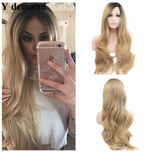 Synthetic Lace Front Wig Ombre Black Blond Hair Brizillan For Black Women Fashion Party Beauty Halloween 18inch-26inch Y demand