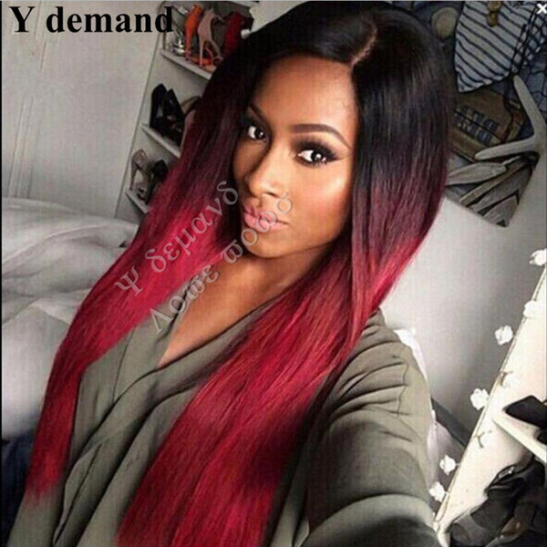 Wood Festival Red Wigs Heat Resistant Female U Part Wig Straight Synthetic Wigs For Women Long wig Ombre Fiber Hair Y demand