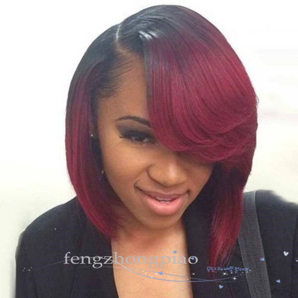 Ombre Red Wig Hair Synthetic Wigs for Black Women 10