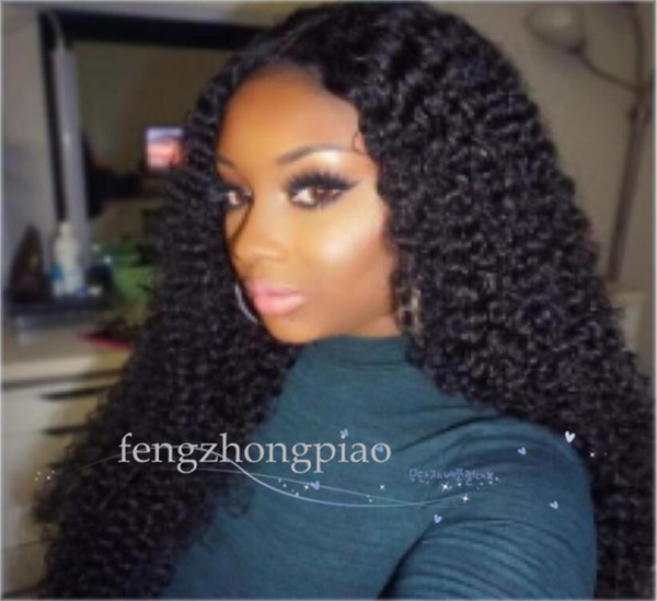 Party Wig For Black Women Black Long Wavy Wig Synthetic Natural Curly Full Hair Wigs Black Color Kinky Curly Wave Wigs Heat Resistant Fiber