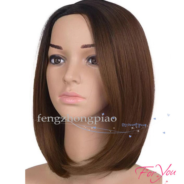 FZP 20 Style BOB Wig High Temperature Fiber Synthetic Short Ombre Black Brown Color Bob Wig For Fashion Women Wig High Temperature