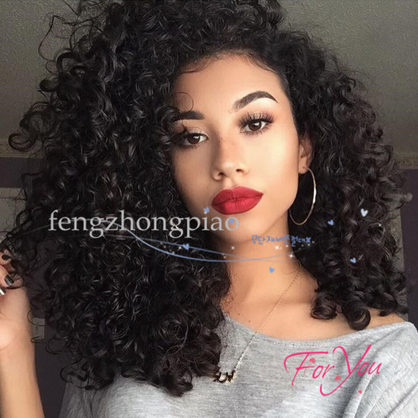 Afro Hair Synthetic Curly Black Wig For Black White Women High Heat Fiber Pelucas Sinteticas Rubias Perruque Perucas Factory Sales