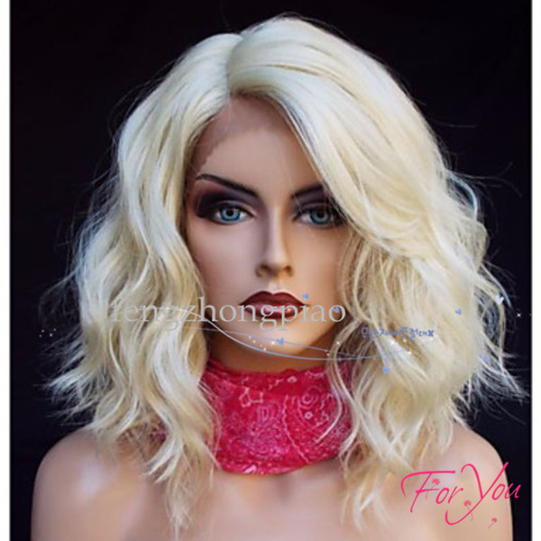 Lace Front Wig Synthetic Hair Wigs Blonde Color Wave Short Bob Wigs Hair 130% Density For Black Women