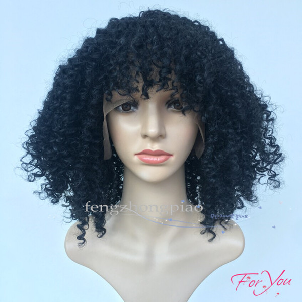 FZP Cheap hot sale deep wave synthetic lace front wig heat resistant fibre synthetic hair wigs natural hairline for black women