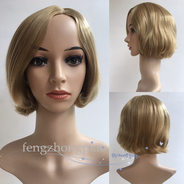 FZP Synthetic Wigs for Black Women Gold Wig Pure color Natural Cheap Hair Wig Female Hair Sale