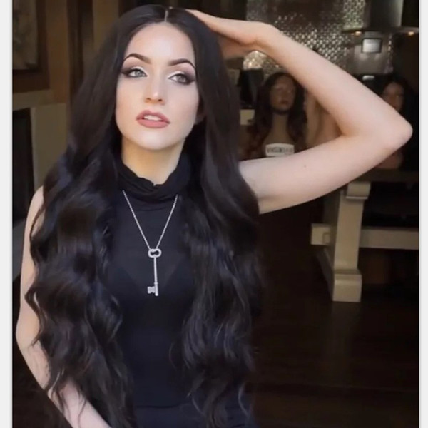High quality Straight Middle Parting Machine Made Lady Synthetic Hair Pieces for Girls High Temperature Fiber Women Long Wigs
